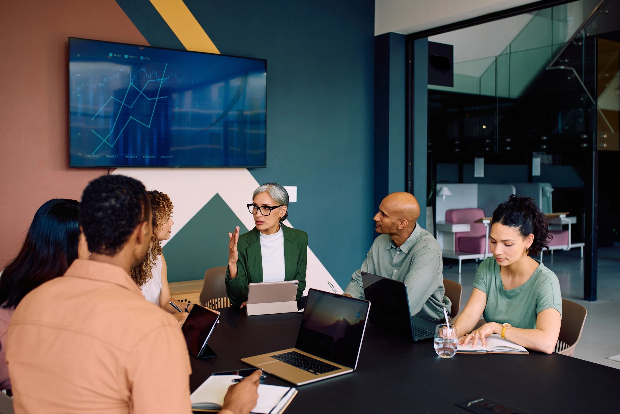Community leaders meeting around a conference table